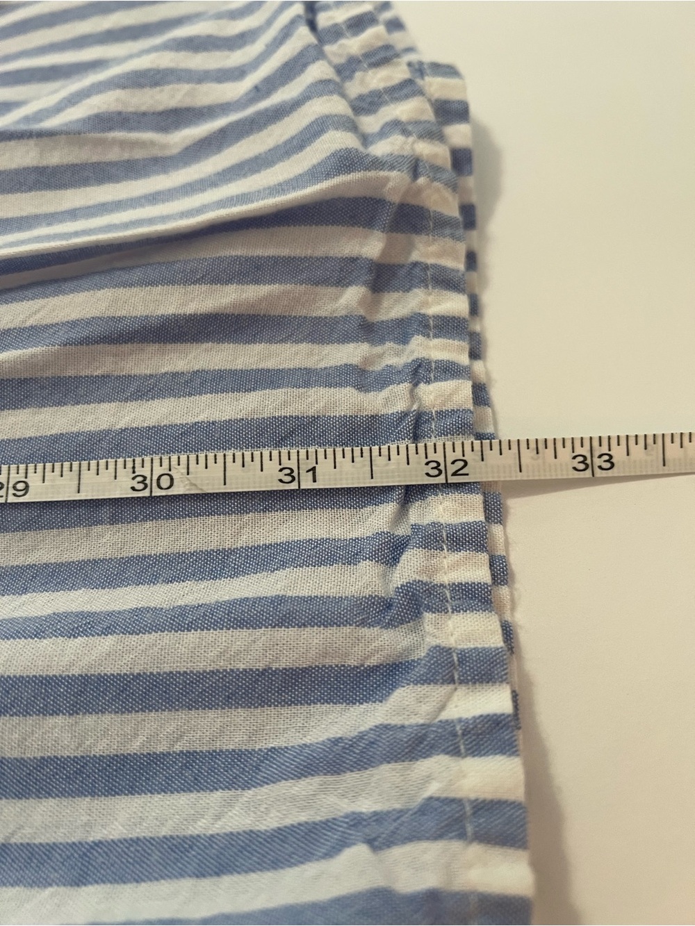 Sincerely Jules Light Blue White Striped Shirt Dress L Coastal Ruffle Preppy - Picture 6 of 8